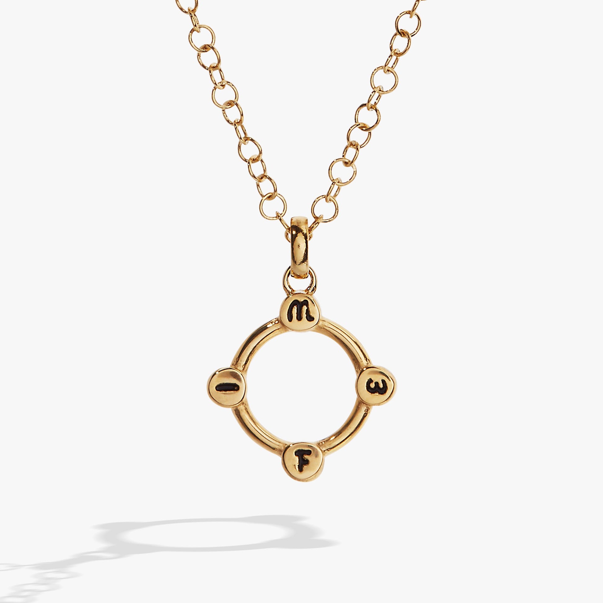 Wife Crystal Necklace Stainless Steel Gold