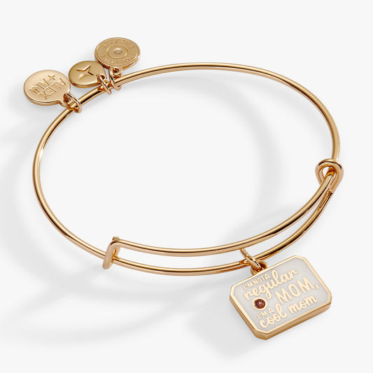 “I’m Not a Regular Mom, I’m a Cool Mom” Charm Bangle Gold