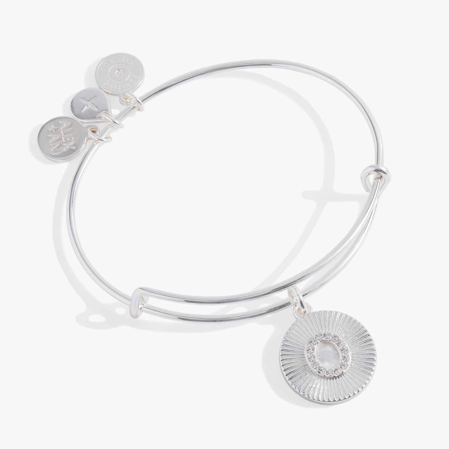 Pave Starburst Texture Initial Bangle O Gold