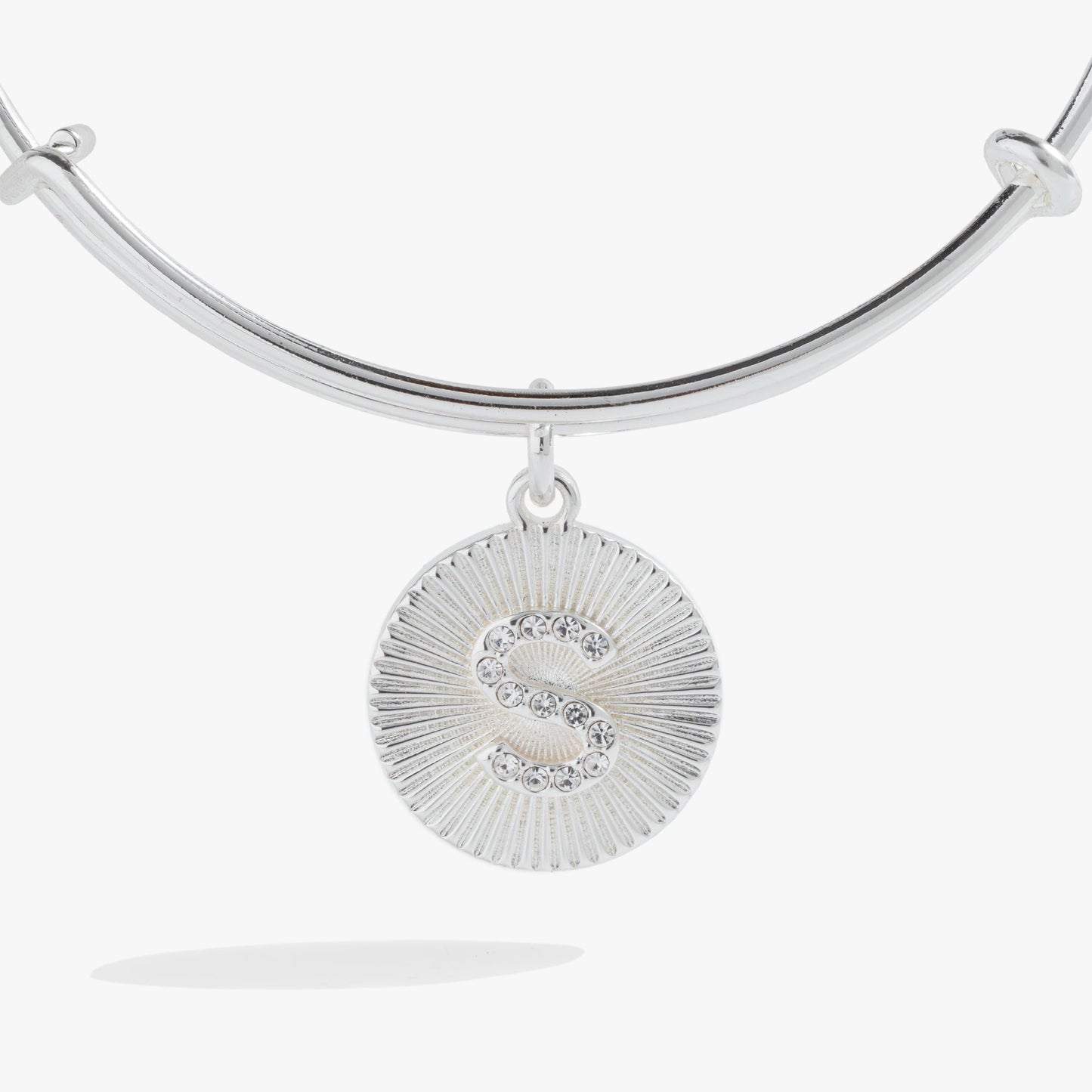 Pave Starburst Texture Initial Bangle S Gold