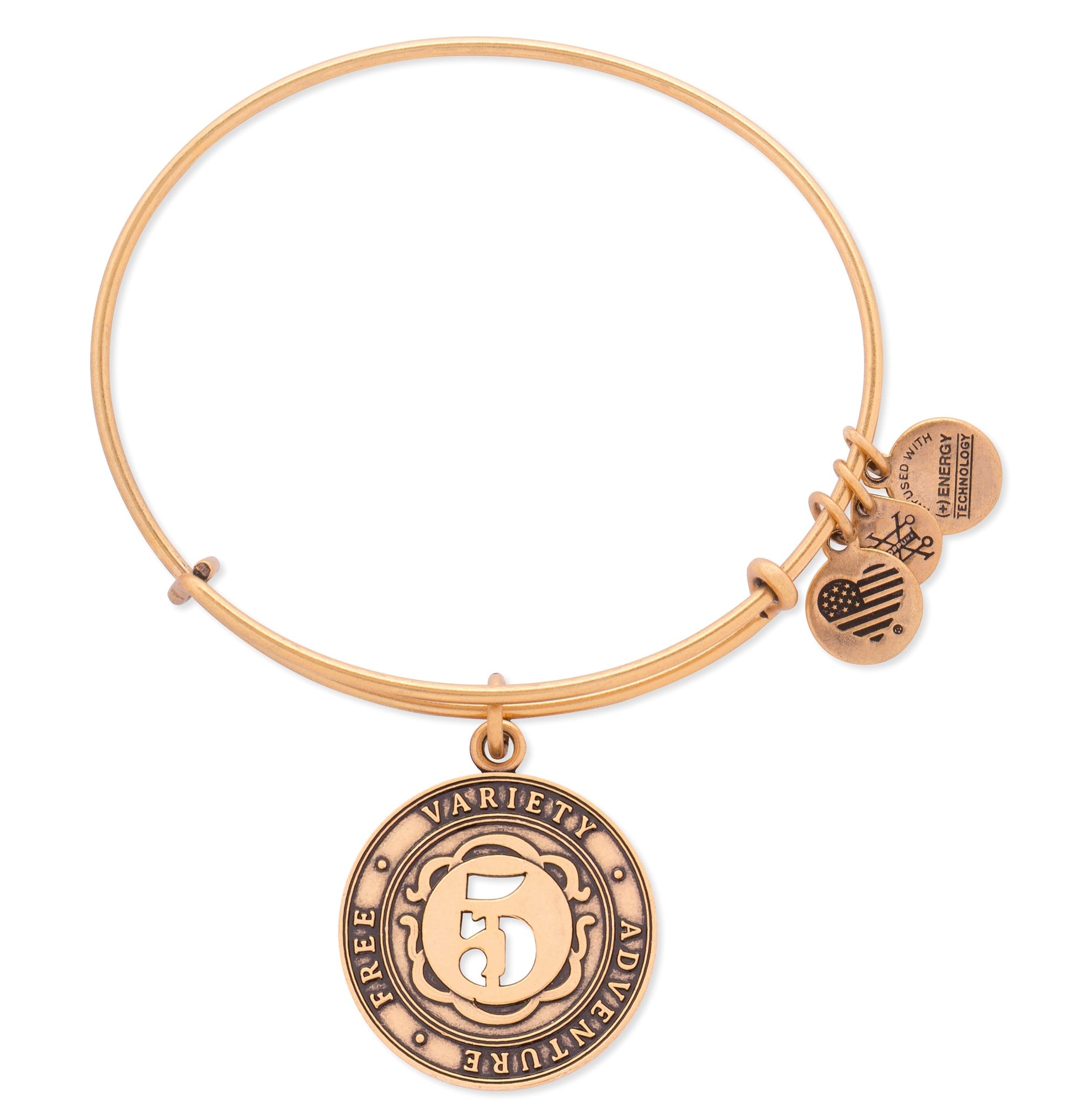 Number 5 Charm Bangle Bracelet Rafaelian Gold
