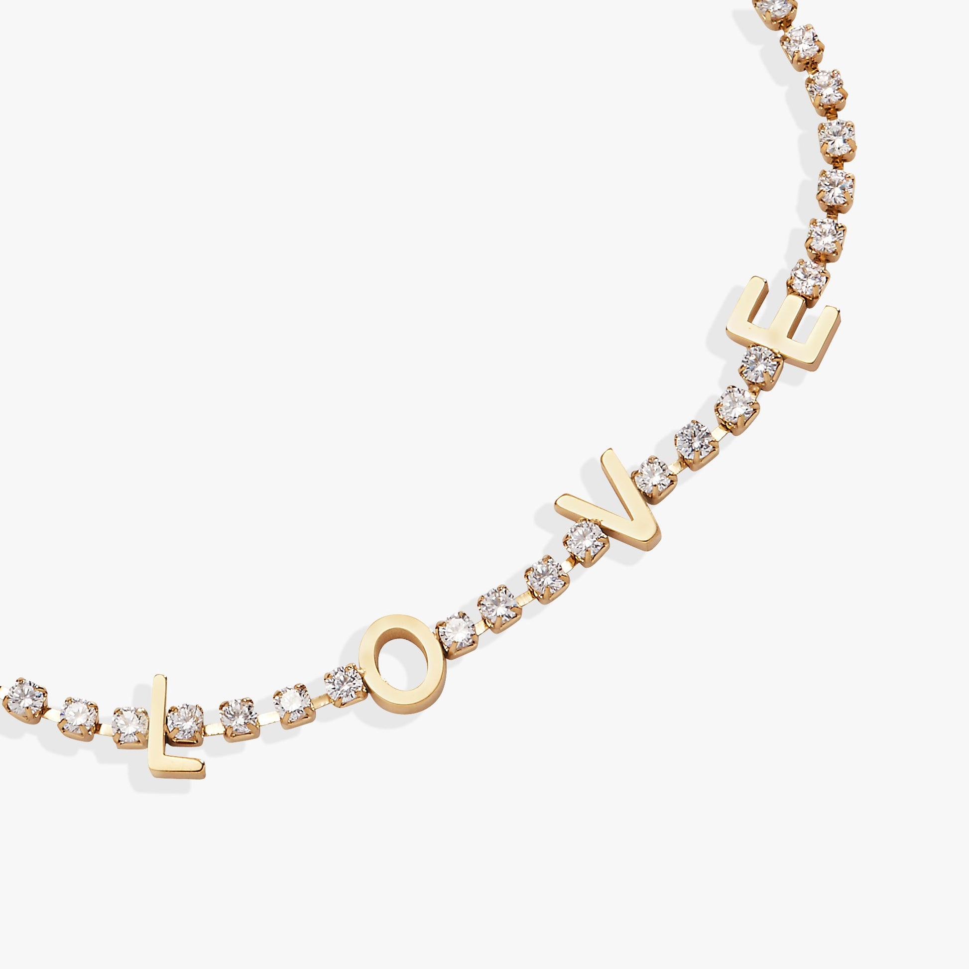 “Love” Tennis Bracelet Stainless Steel Gold