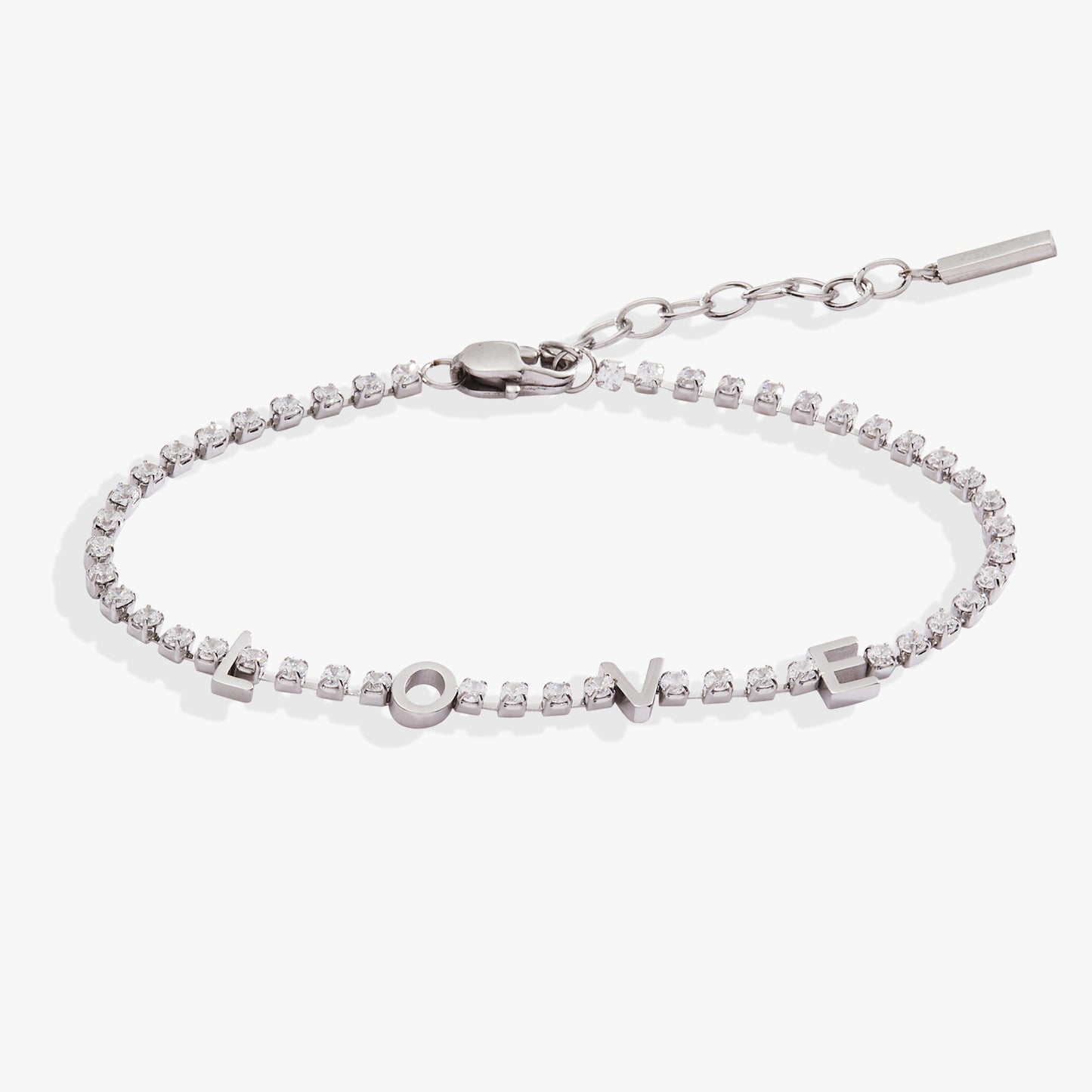 “Love” Tennis Bracelet Stainless Steel Gold