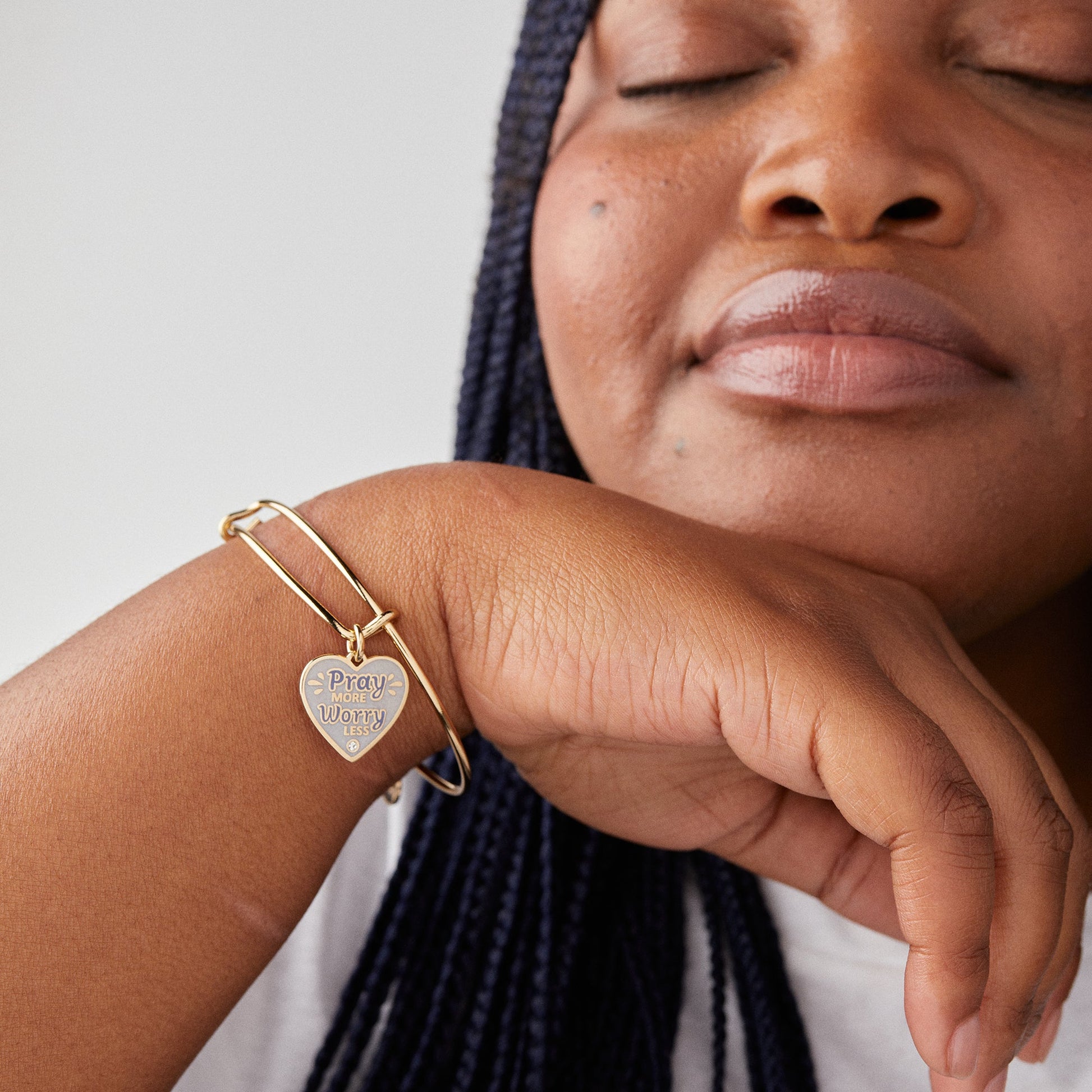 Pray More Worry Less Bangle Gold