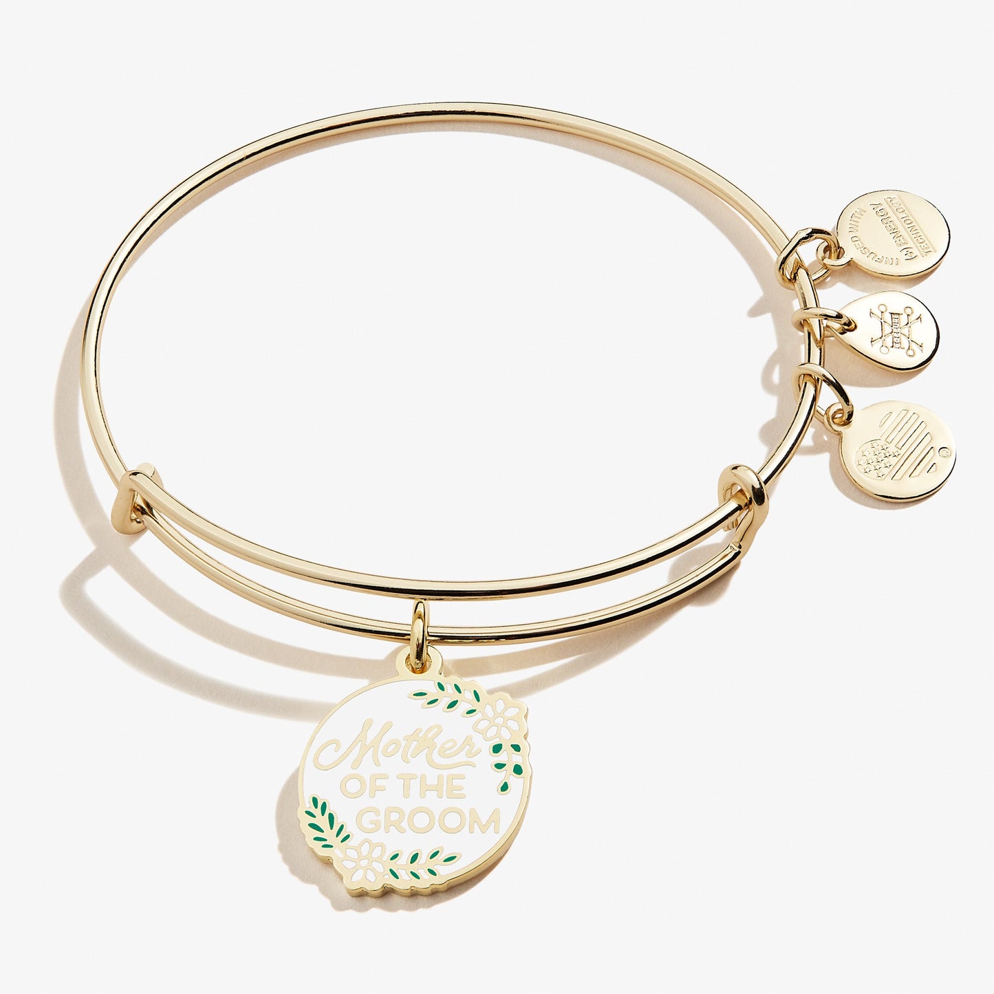 Mother of the Groom Wedding Charm Bangle – Sentimental Gift for Mom Silver
