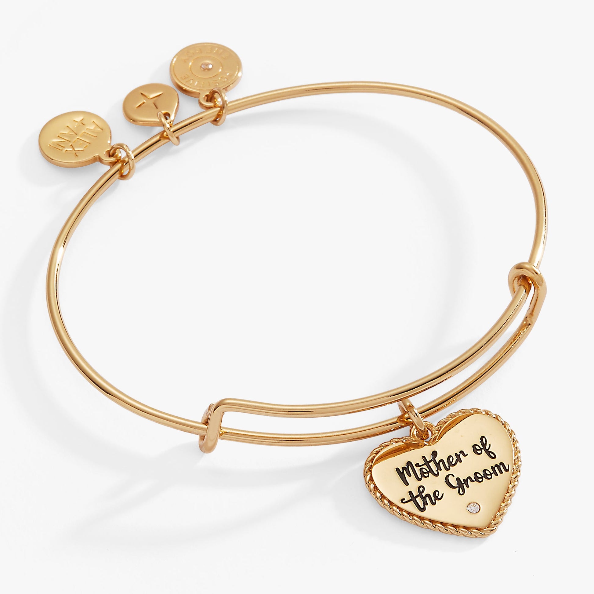 Mother of the Groom Heart Bangle – Meaningful Wedding Gift for Mom Gold