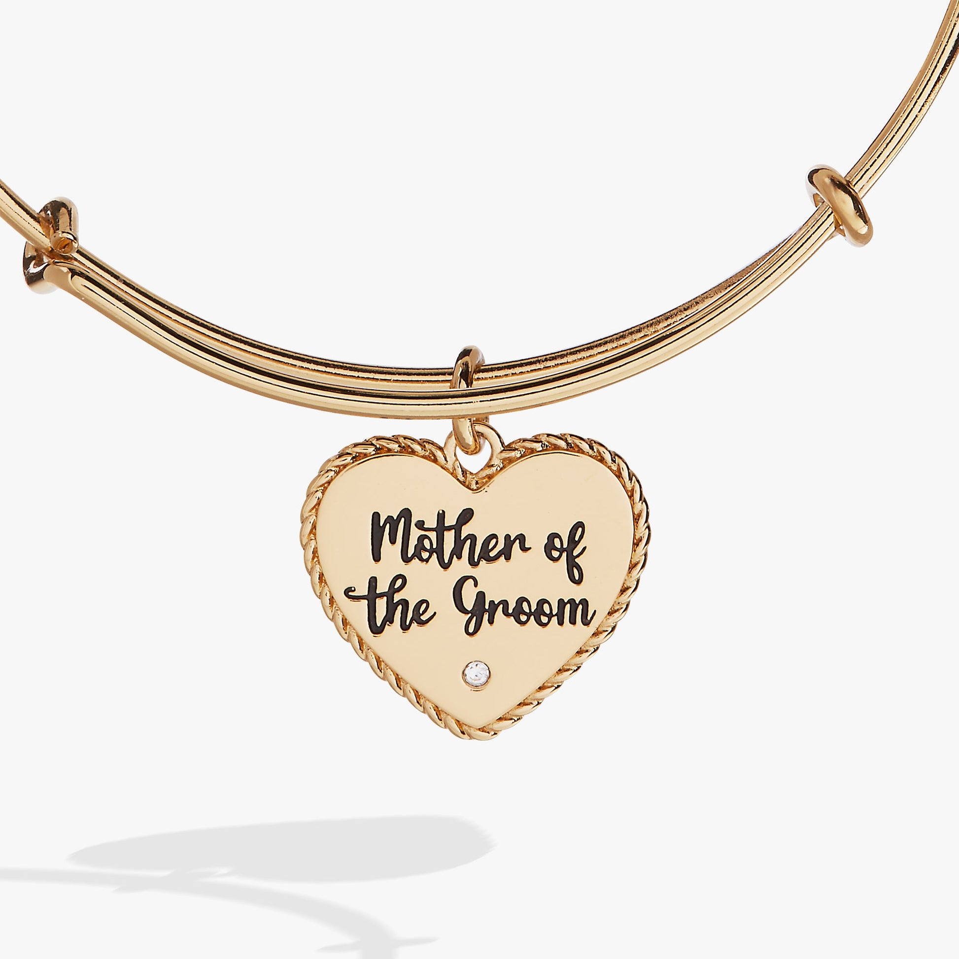 Mother of the Groom Heart Bangle – Meaningful Wedding Gift for Mom Gold