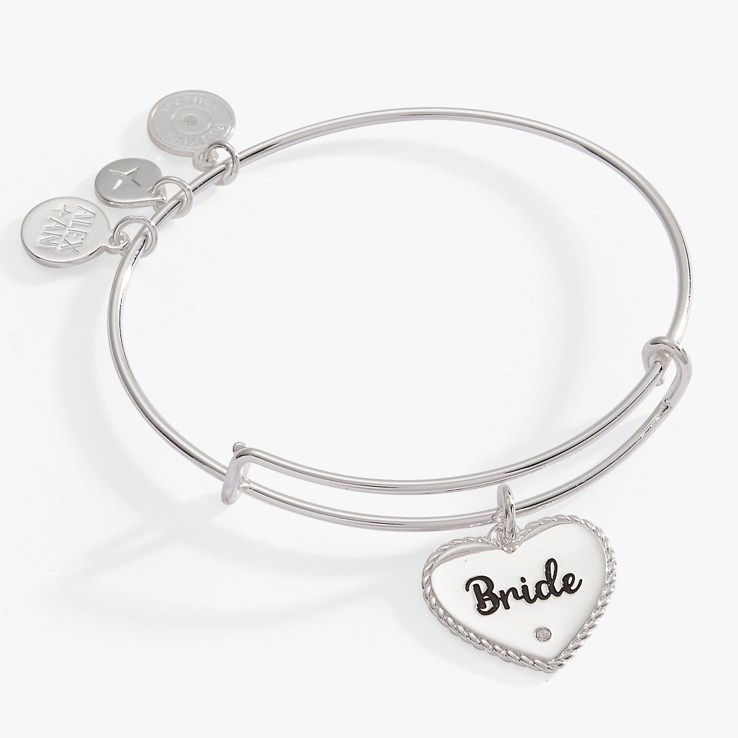 Bride Heart Bangle Bracelet – Wedding Gift for the Bride Silver