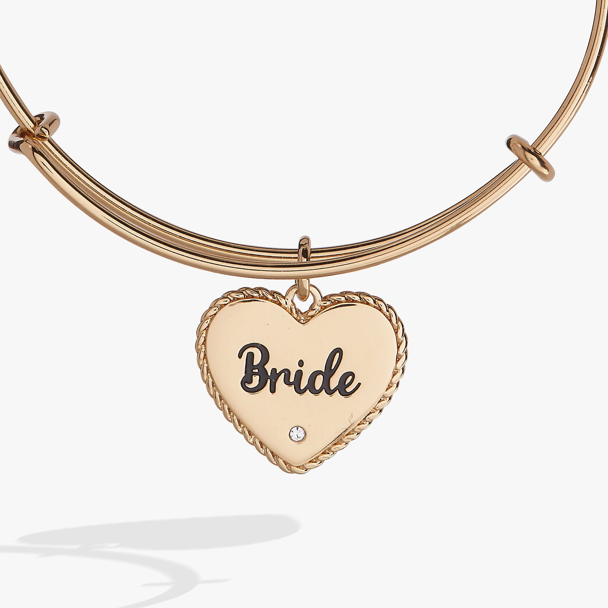 Bride Heart Bangle Bracelet – Wedding Gift for the Bride Silver