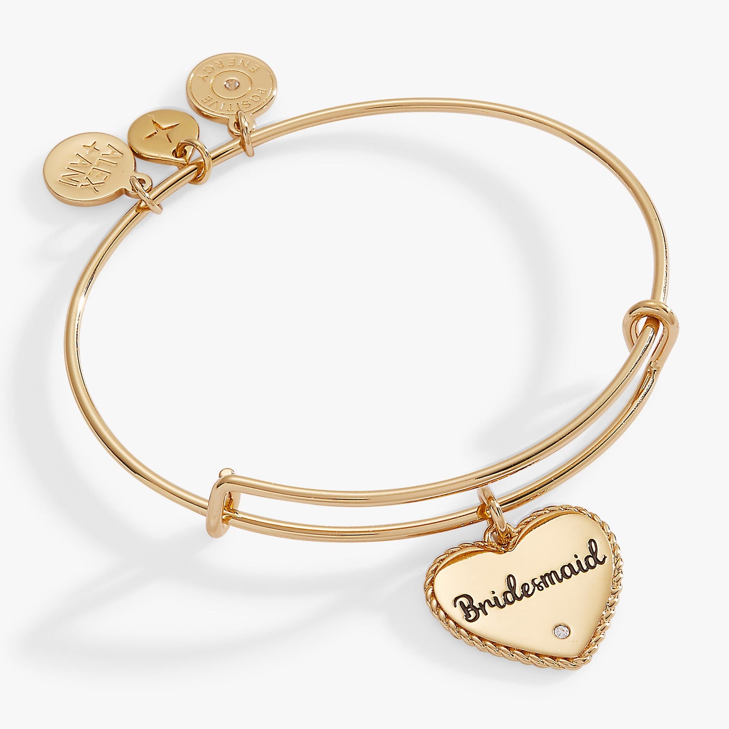 Bridesmaid Heart Bangle Gold