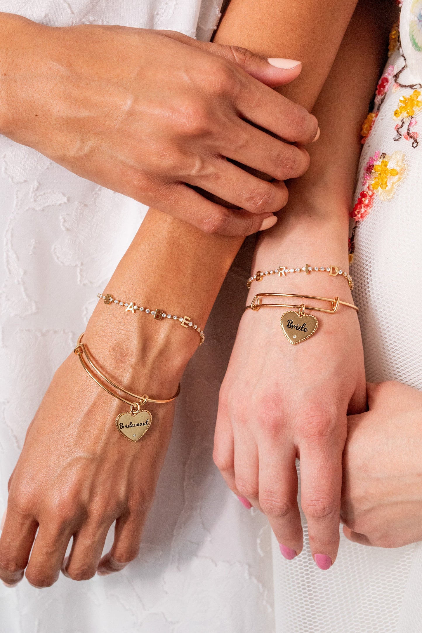 Bridesmaid Heart Bangle Gold