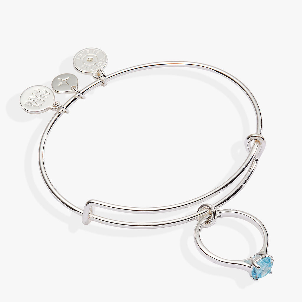 Bride-to-Be Charm Bangle Bracelet – Engagement or Bridal Shower Gift Silver