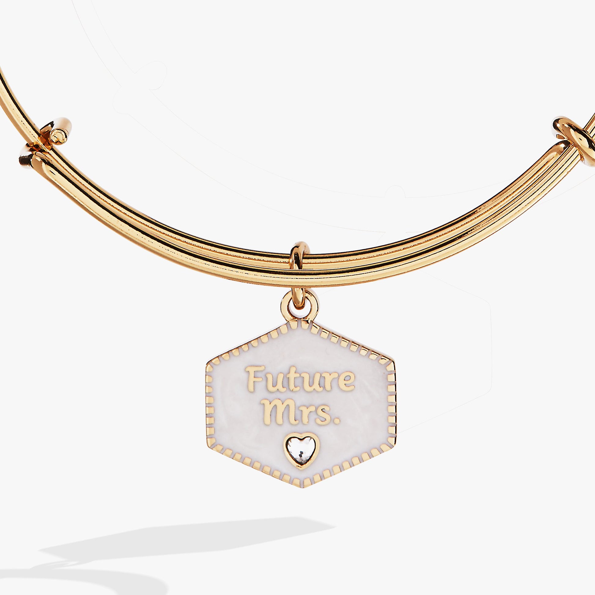 “Future Mrs.” Bridal Charm Bangle – Engagement Gift Jewelry Gold