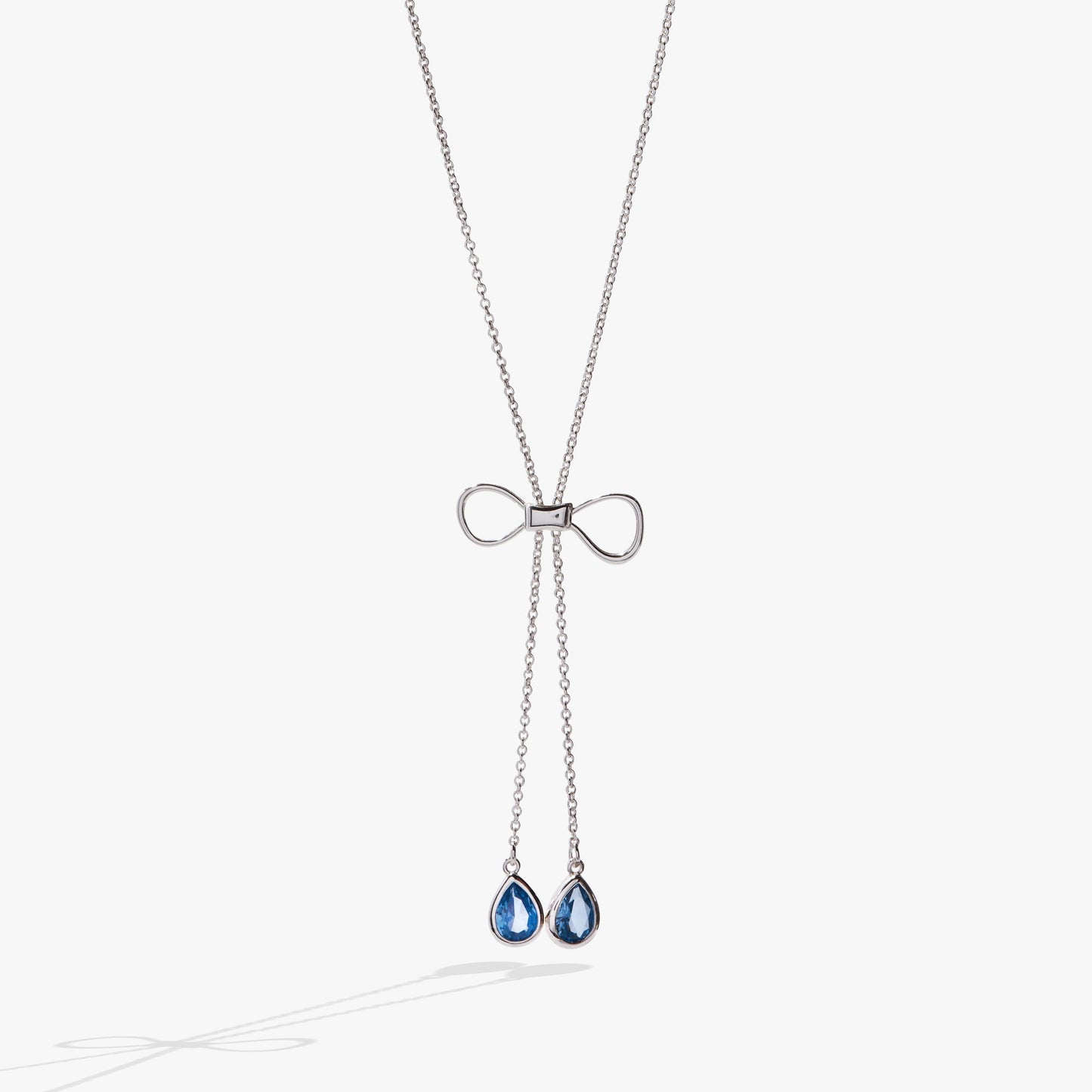 Bow Adjustable Slider Necklace – Elegant Special Occasion Jewelry Silver