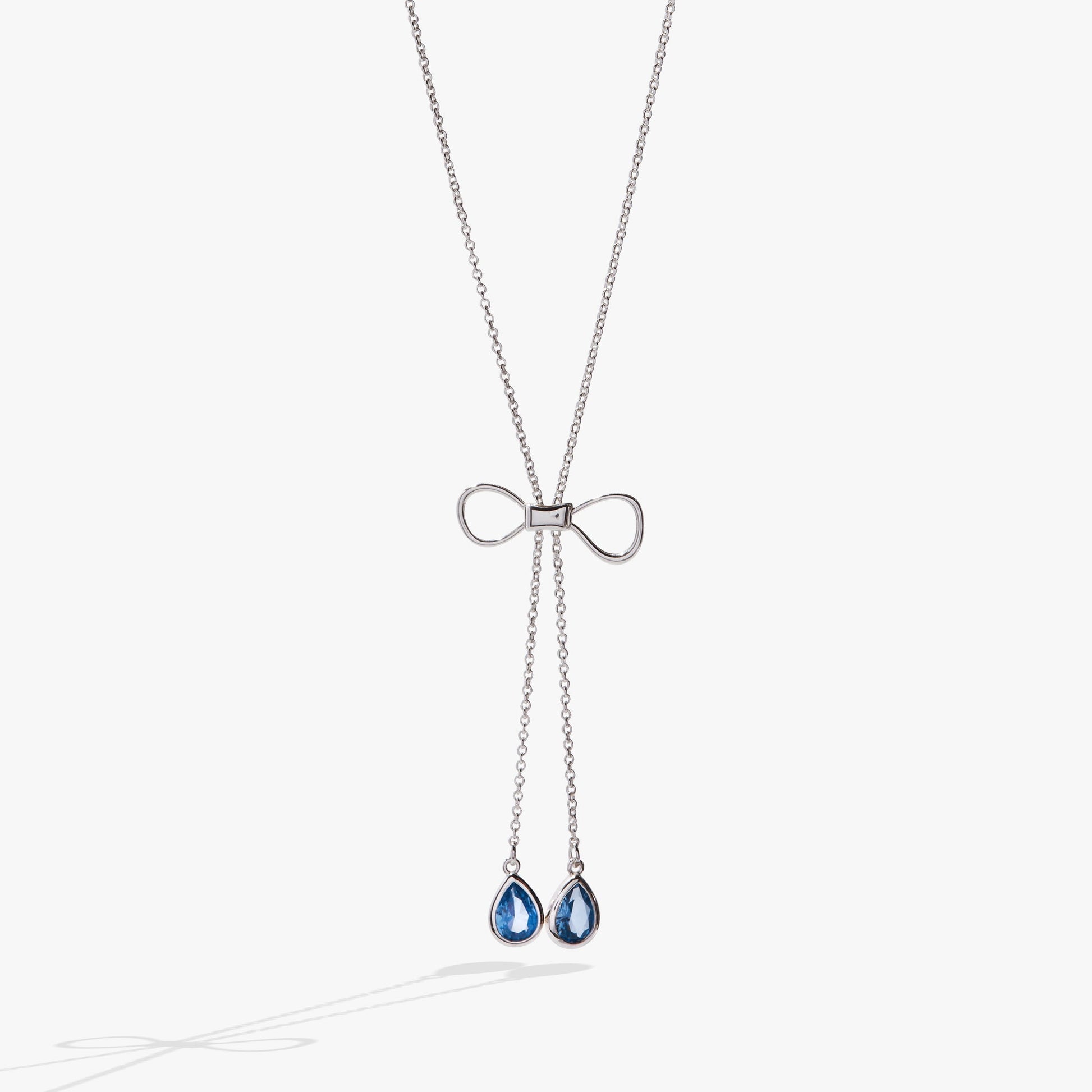 Bow Adjustable Slider Necklace – Elegant Special Occasion Jewelry Silver