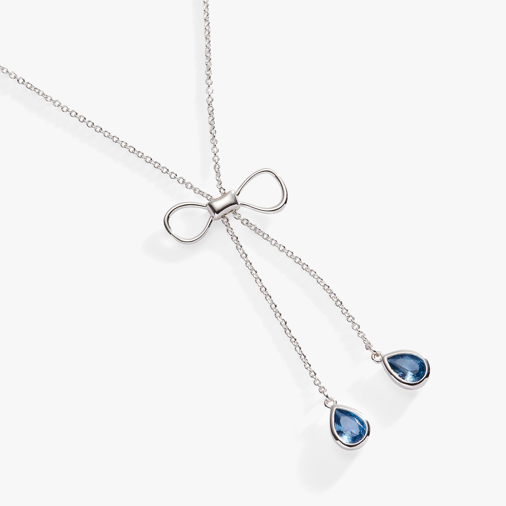 Bow Adjustable Slider Necklace – Elegant Special Occasion Jewelry Silver