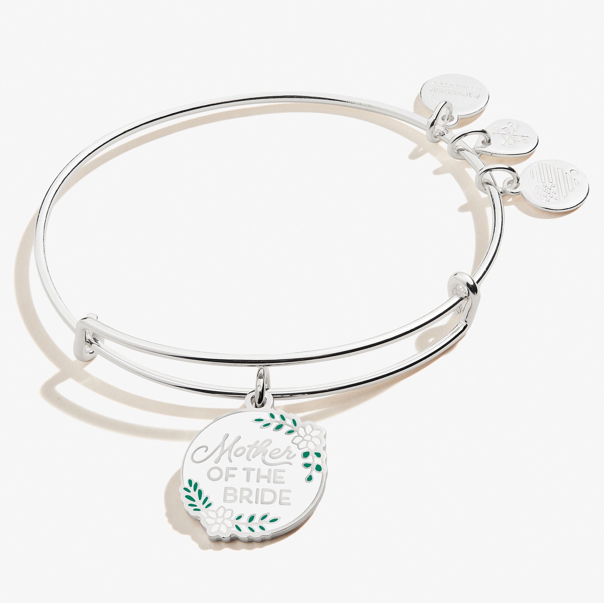 Mother of the Bride Wedding Charm Bangle – Meaningful Wedding Jewelry Gift Silver