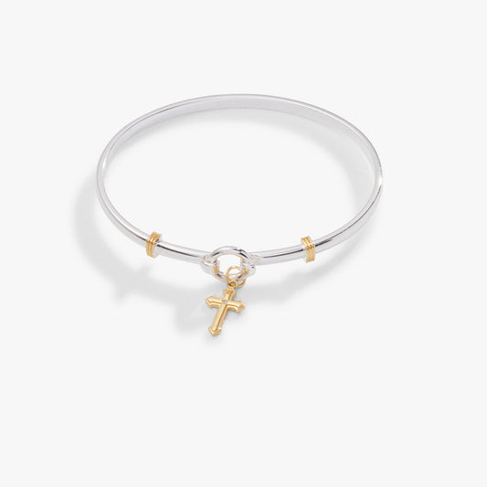 Cross Clip Bangle Two Tone