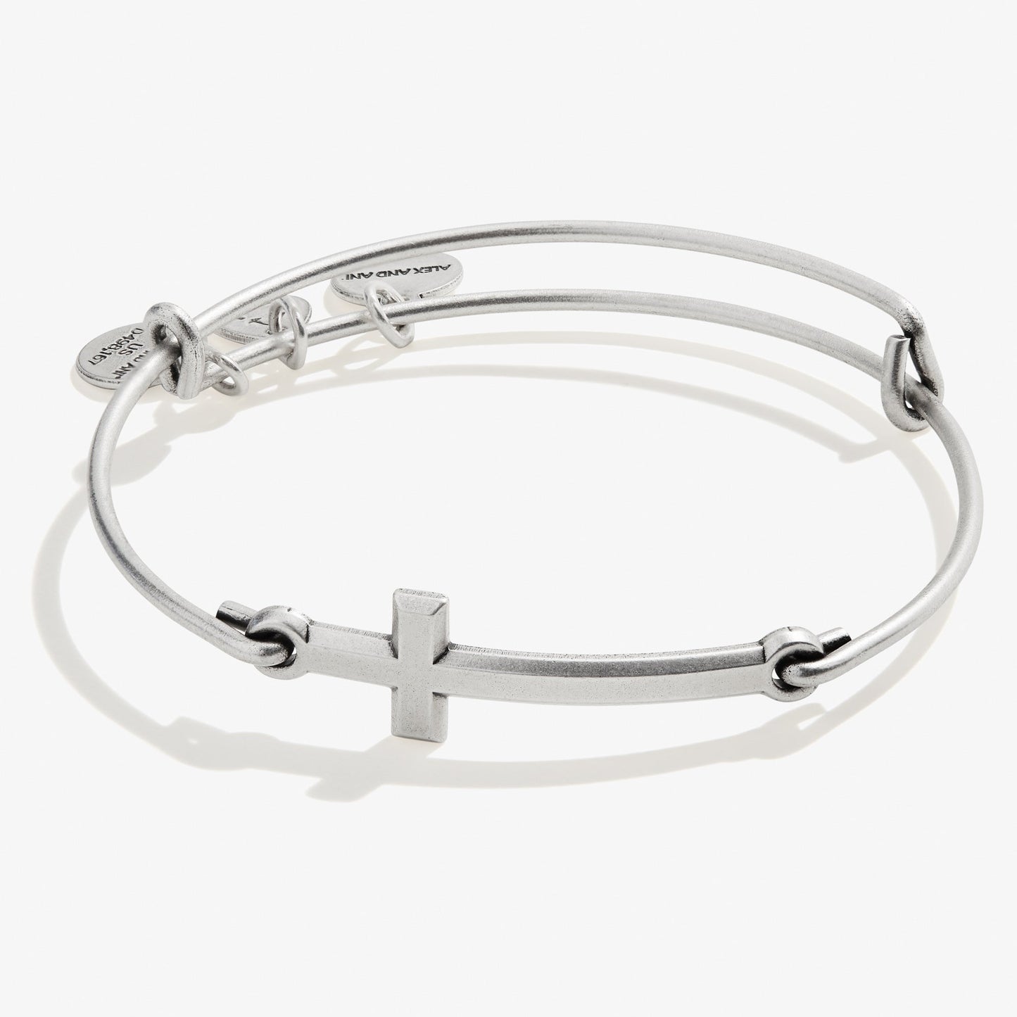 Spiritual Armor Cross Inline Charm Bangle Rafaelian Silver