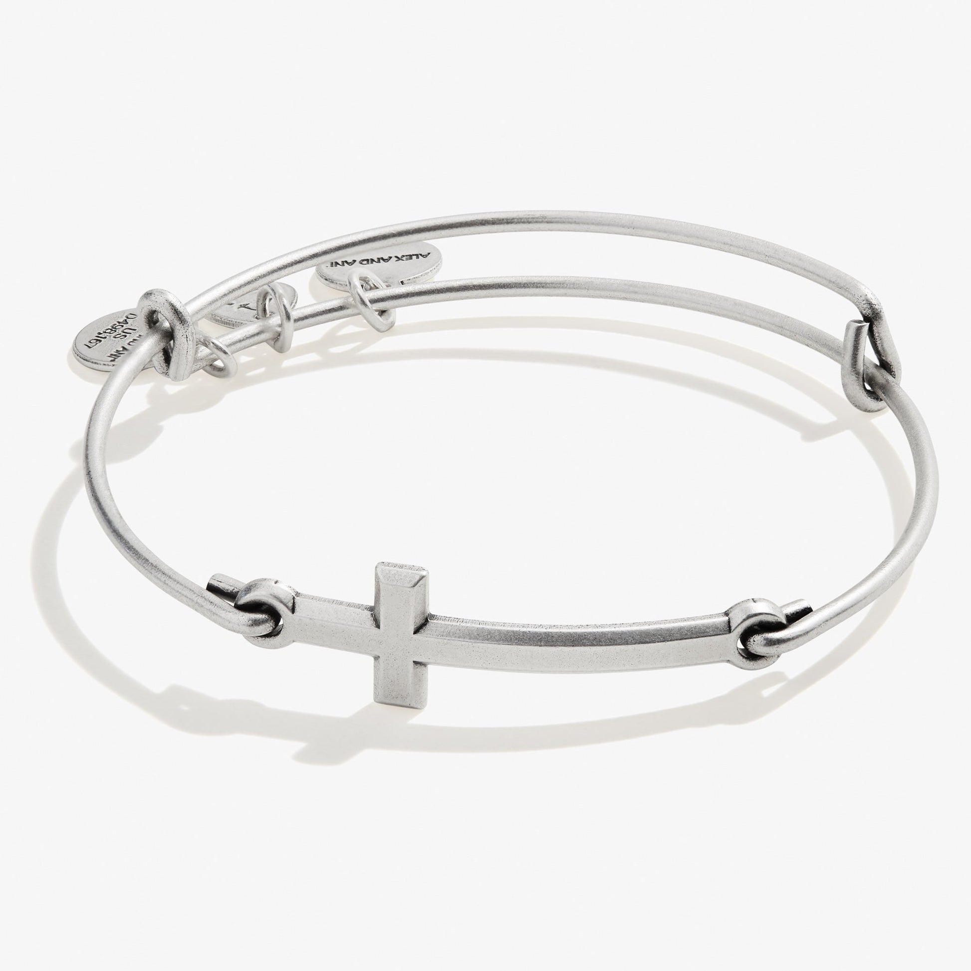 Spiritual Armor Cross Inline Charm Bangle Rafaelian Silver