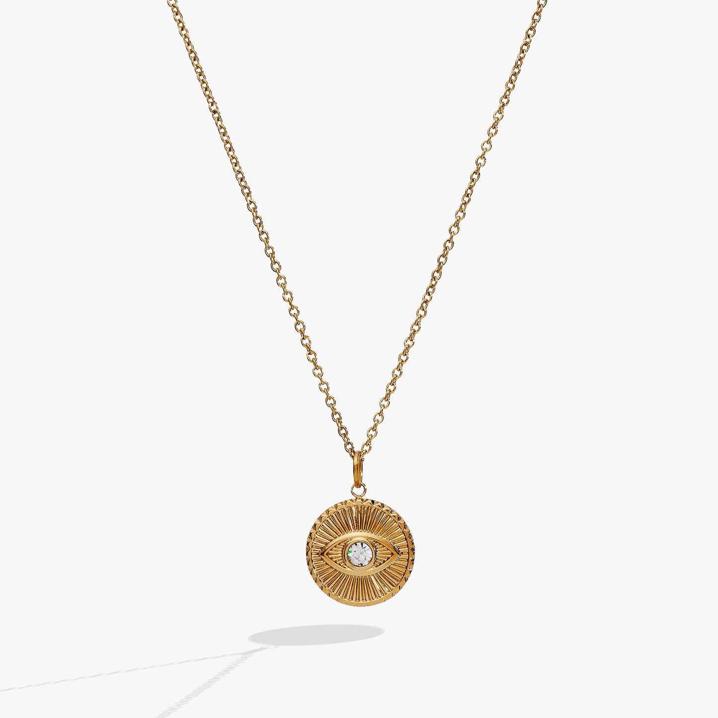 Evil Eye Engravable Pendant Stainless Steel Gold