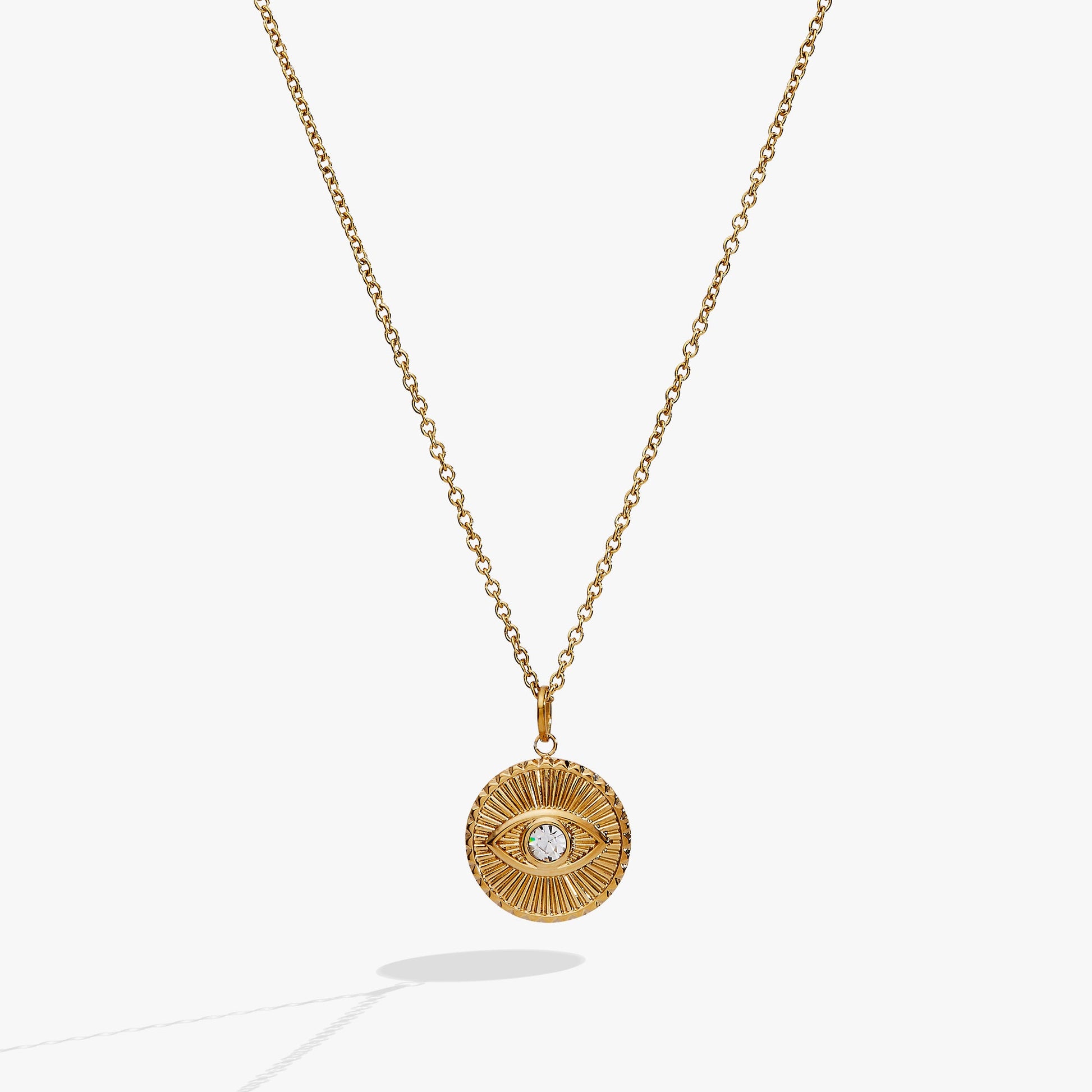 Evil Eye Engravable Pendant Stainless Steel Gold