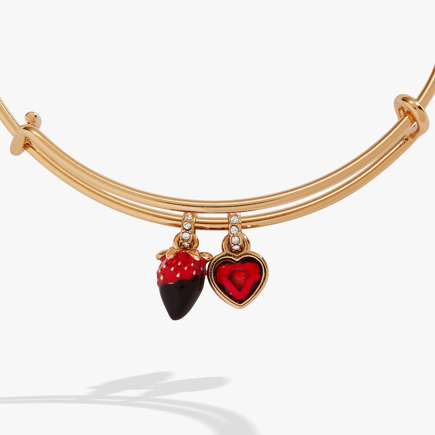 Chocolate-Covered Strawberry Duo Charm Bangle Gold