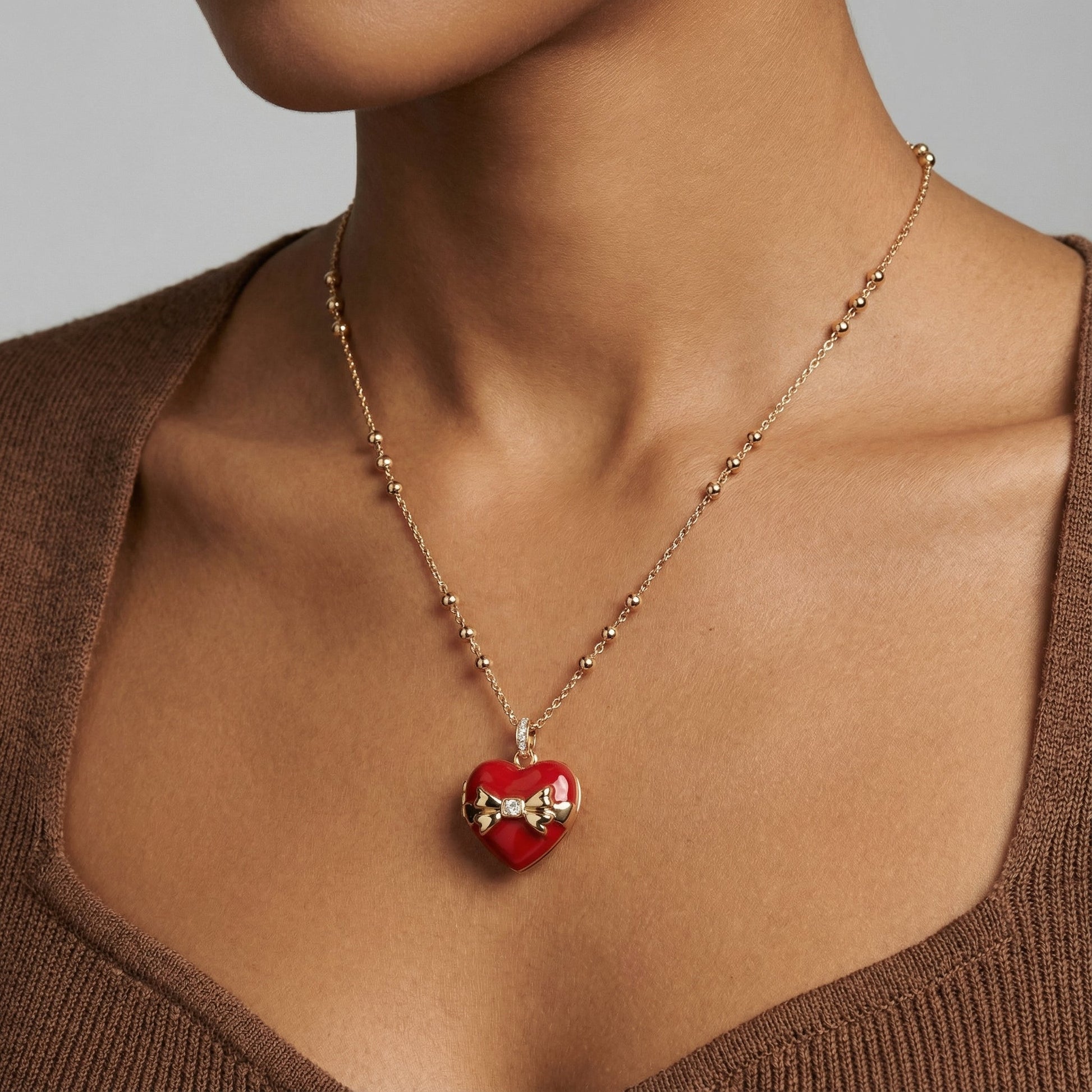 Box of Chocolate Locket Necklace Gold