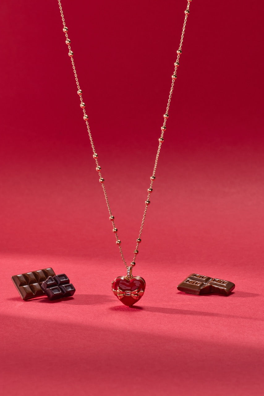 Box of Chocolate Locket Necklace Gold
