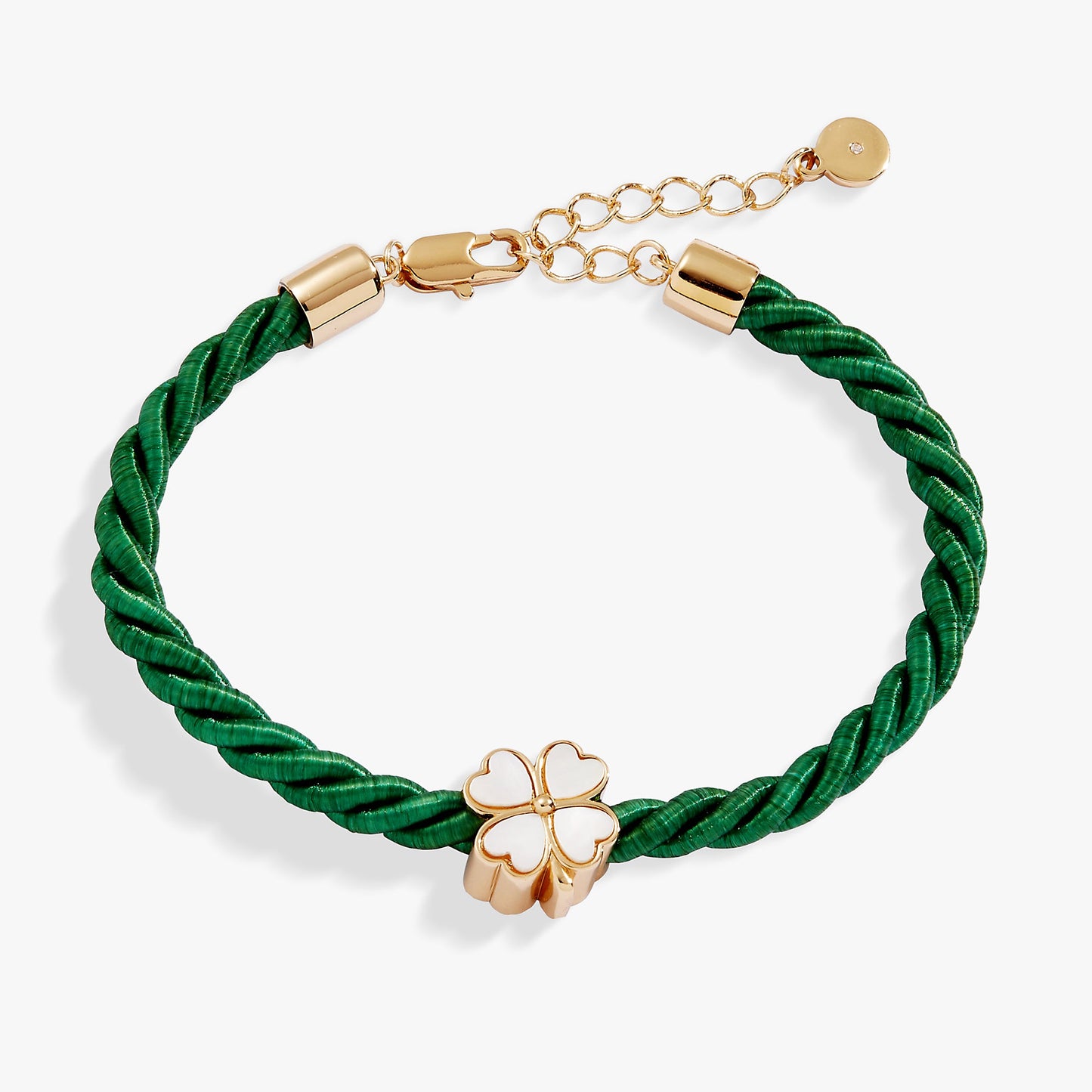 Four Leaf Clover Cord Bracelet Gold