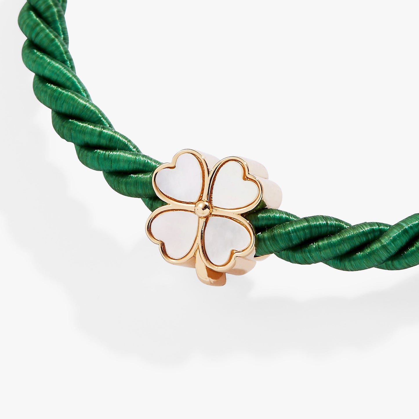 Four Leaf Clover Cord Bracelet Gold