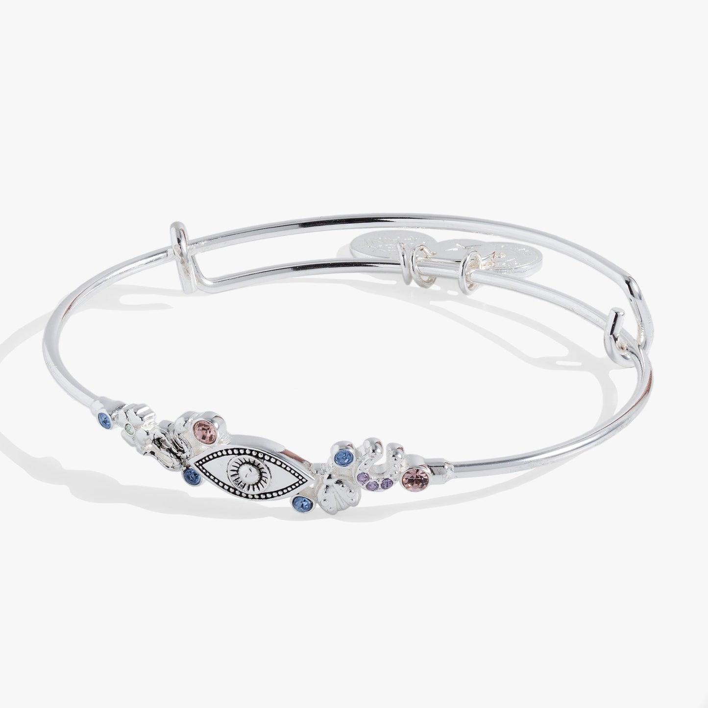 Evil Eye Inline Bangle Silver