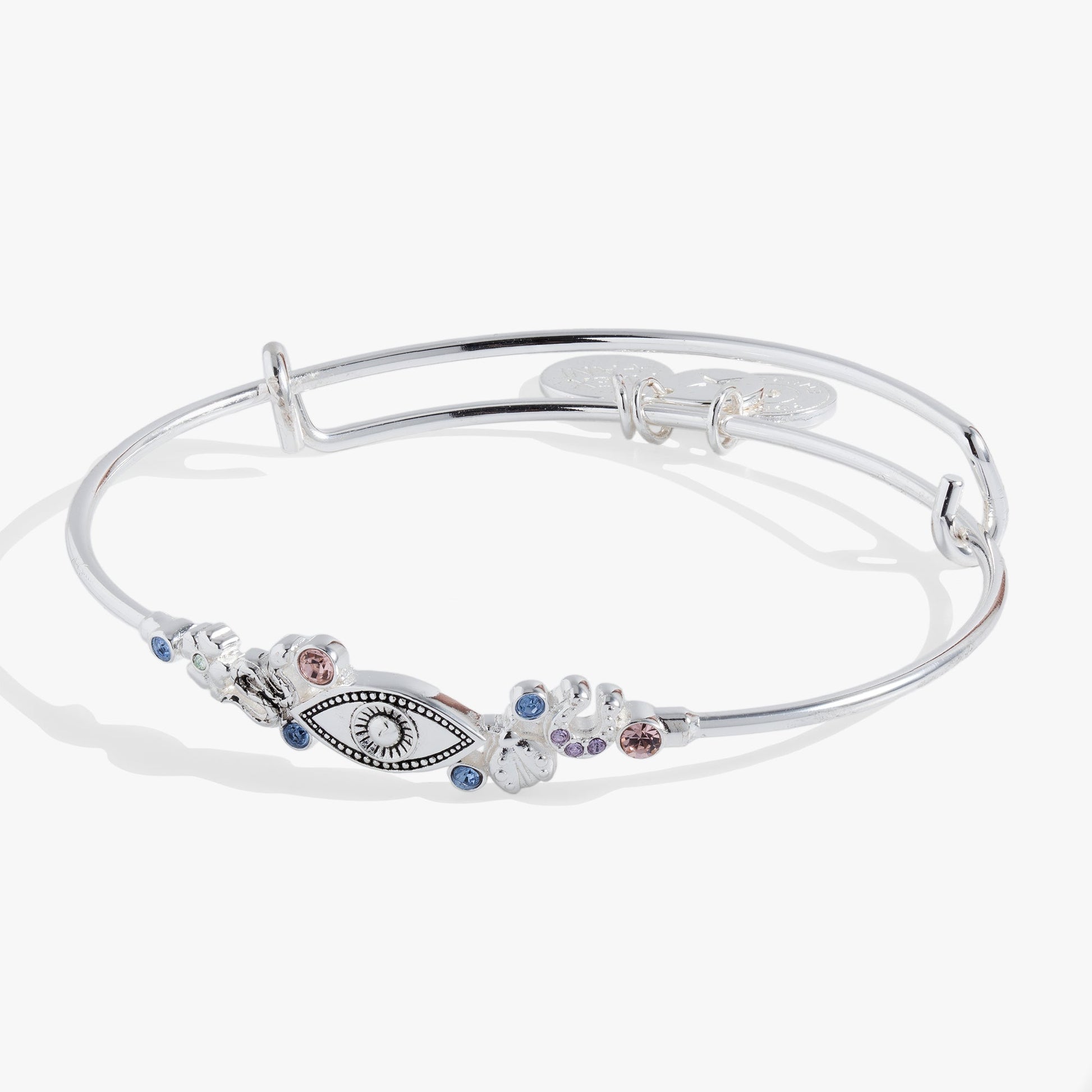 Evil Eye Inline Bangle Silver