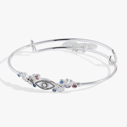 Evil Eye Inline Bangle Silver