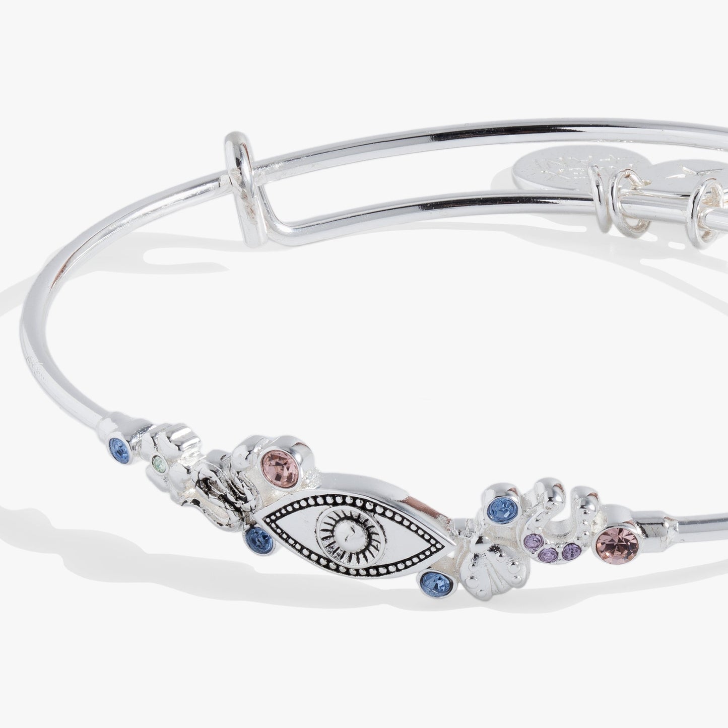 Evil Eye Inline Bangle Silver