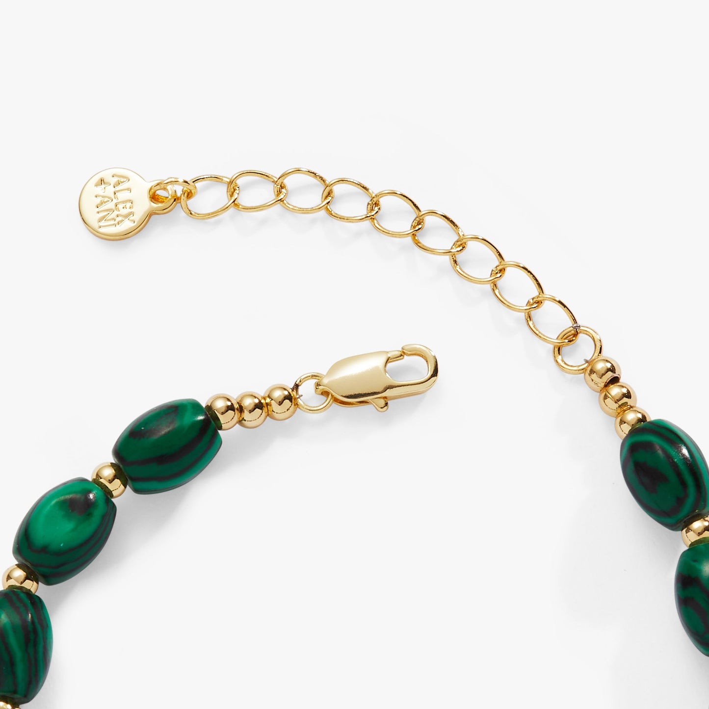 Malachite Charm Bracelet Gold
