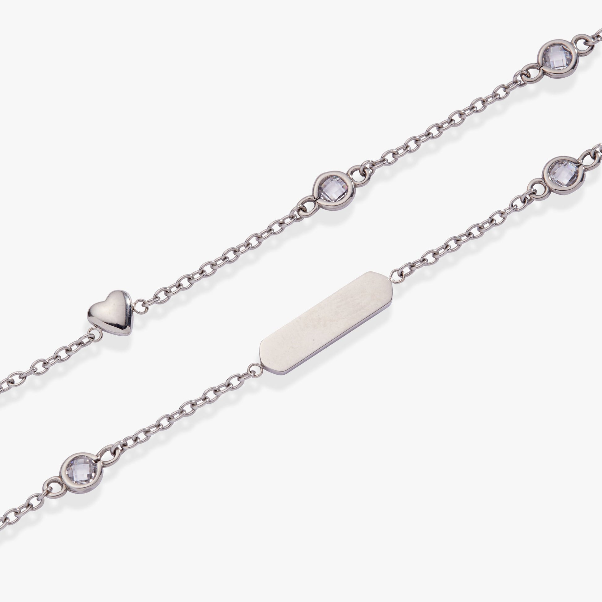 Heart Chain Adjustable Bracelet Stainless Steel Gold