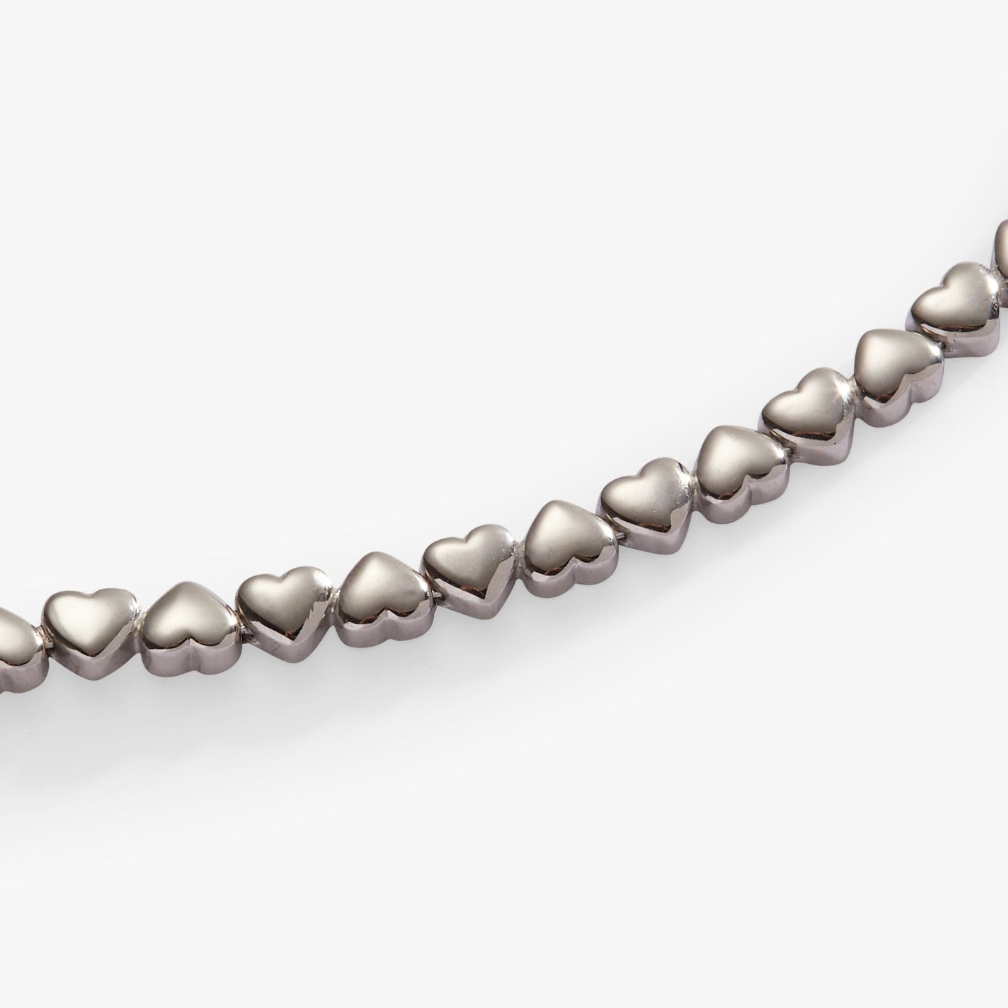 Heart Charm Tennis Bracelet Stainless Steel Gold