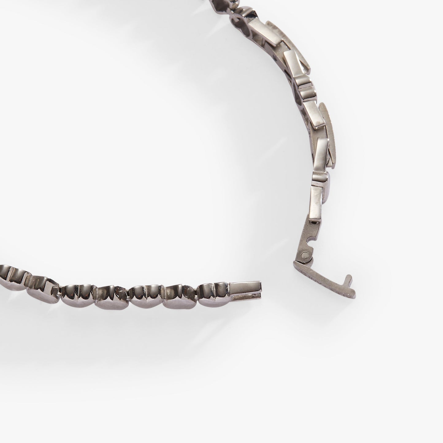 Heart Charm Tennis Bracelet Stainless Steel Gold