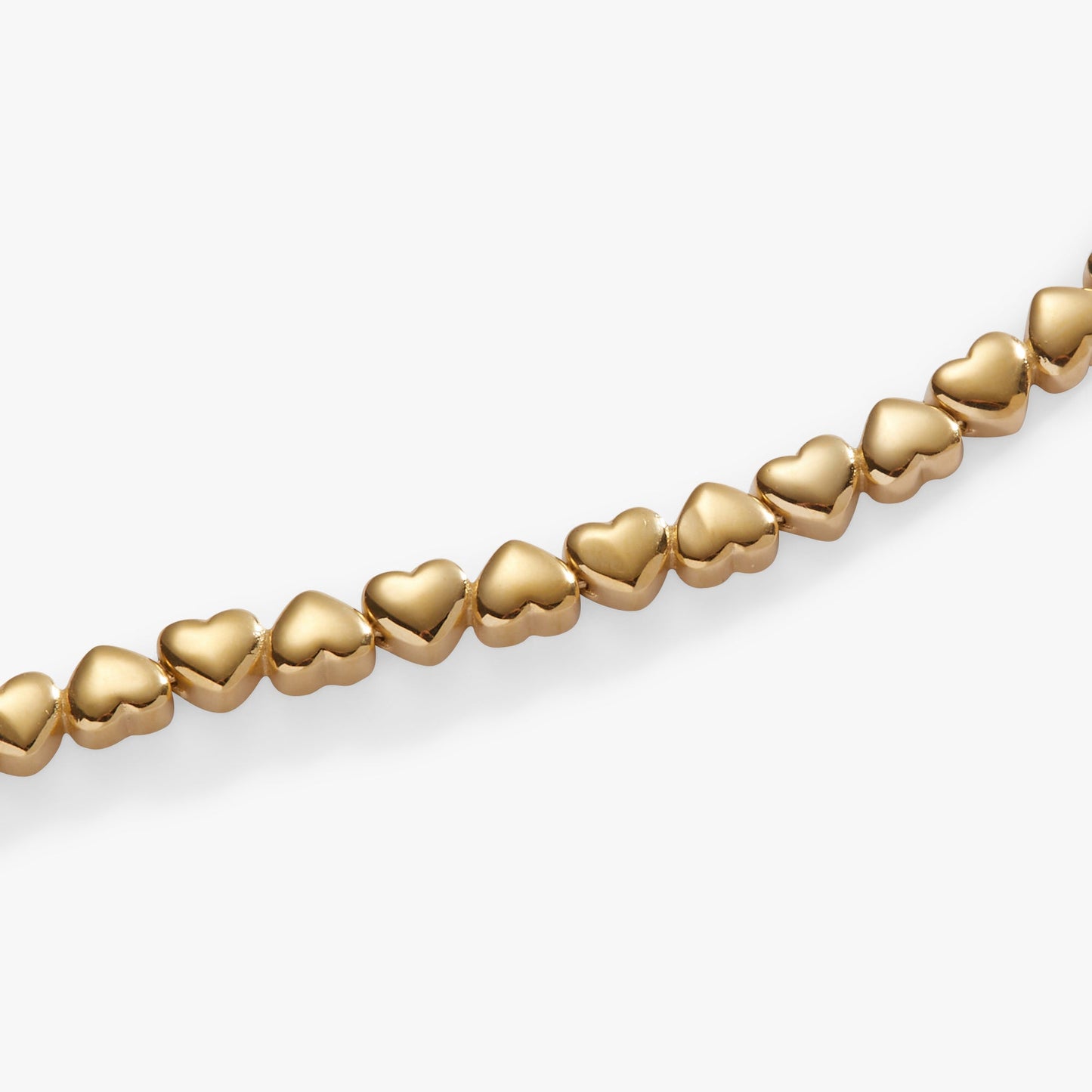 Heart Charm Tennis Bracelet Stainless Steel Gold