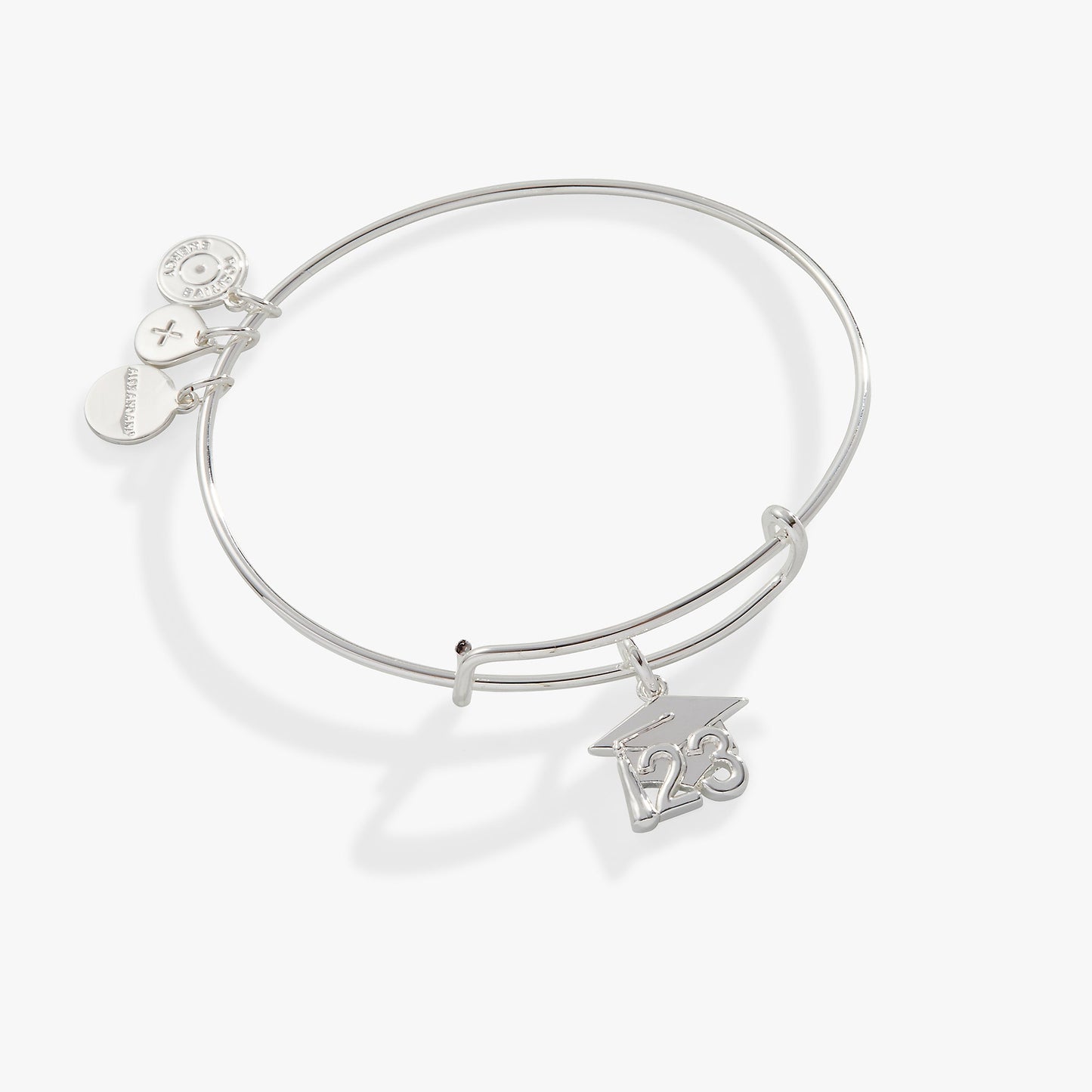 2023 Graduation Cap Charm Bangle Bracelet Silver