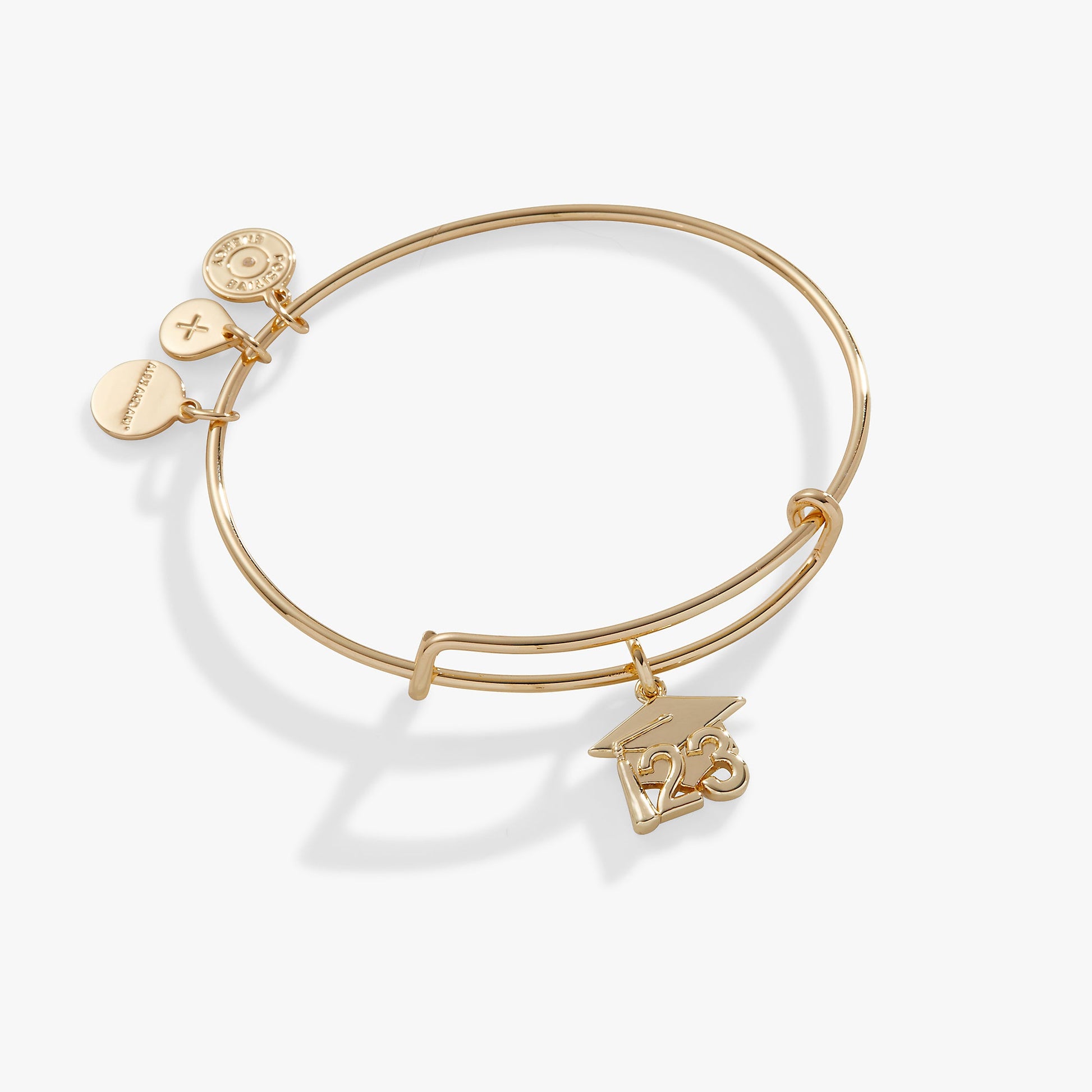 2023 Graduation Cap Charm Bangle Bracelet Silver