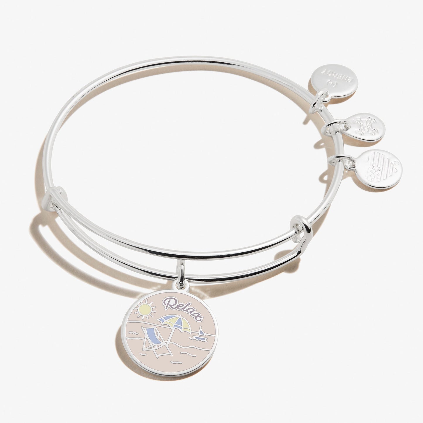 Happy Retirement' Charm Bangle - Alex and Ani Shiny Silver