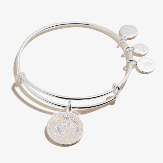 Happy Retirement' Charm Bangle - Alex and Ani Shiny Silver
