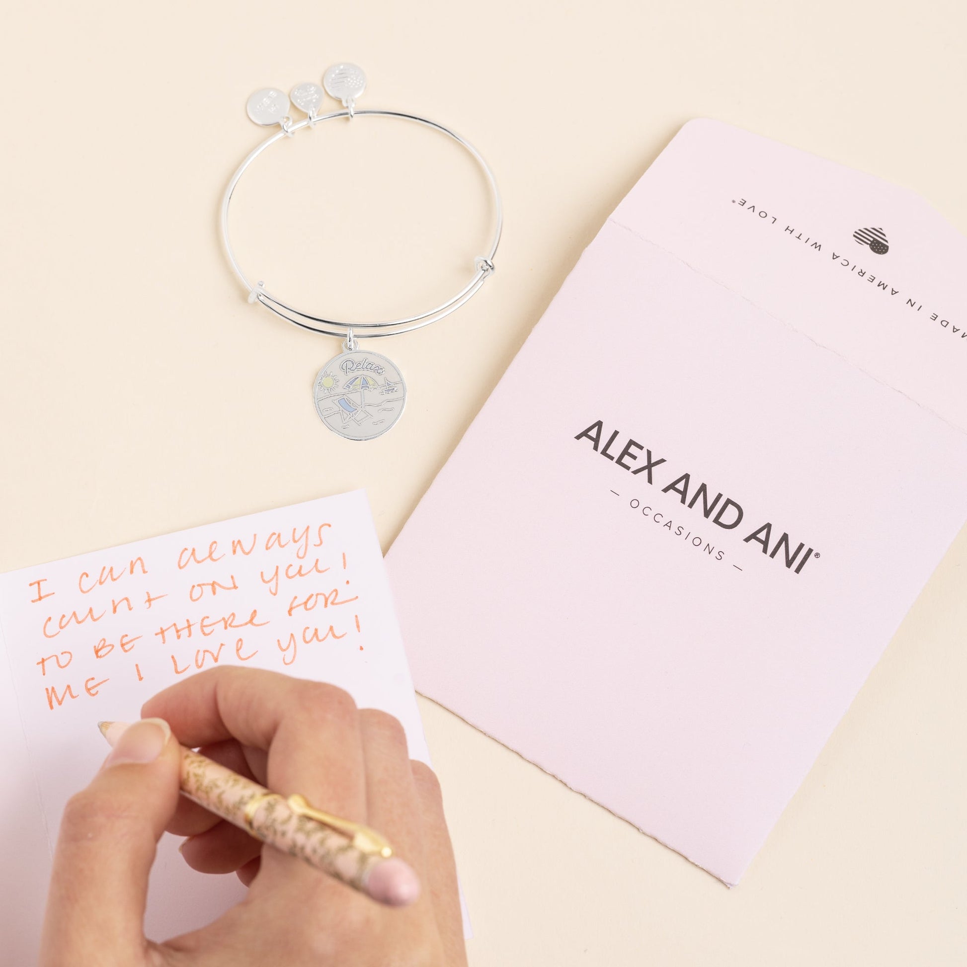 Happy Retirement' Charm Bangle - Alex and Ani Shiny Silver