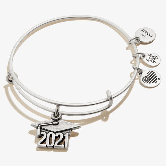 2021 Graduation Cap Charm Bangle - Alex and Ani Rafaelian Gold