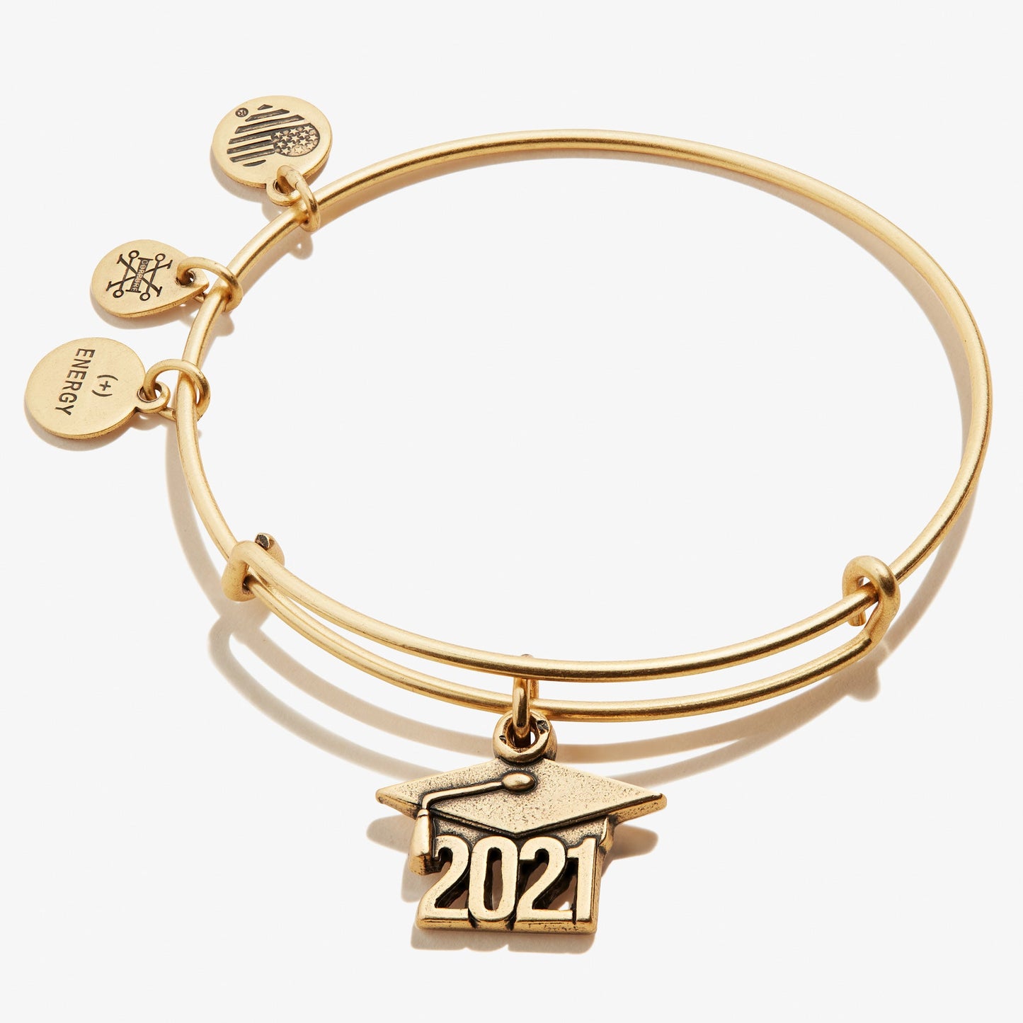 2021 Graduation Cap Charm Bangle - Alex and Ani Rafaelian Gold
