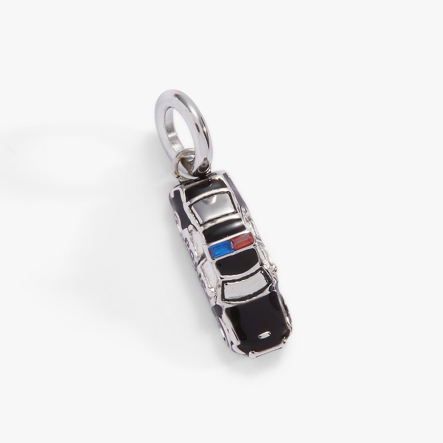 Police Car Charm Stainless Steel Silver