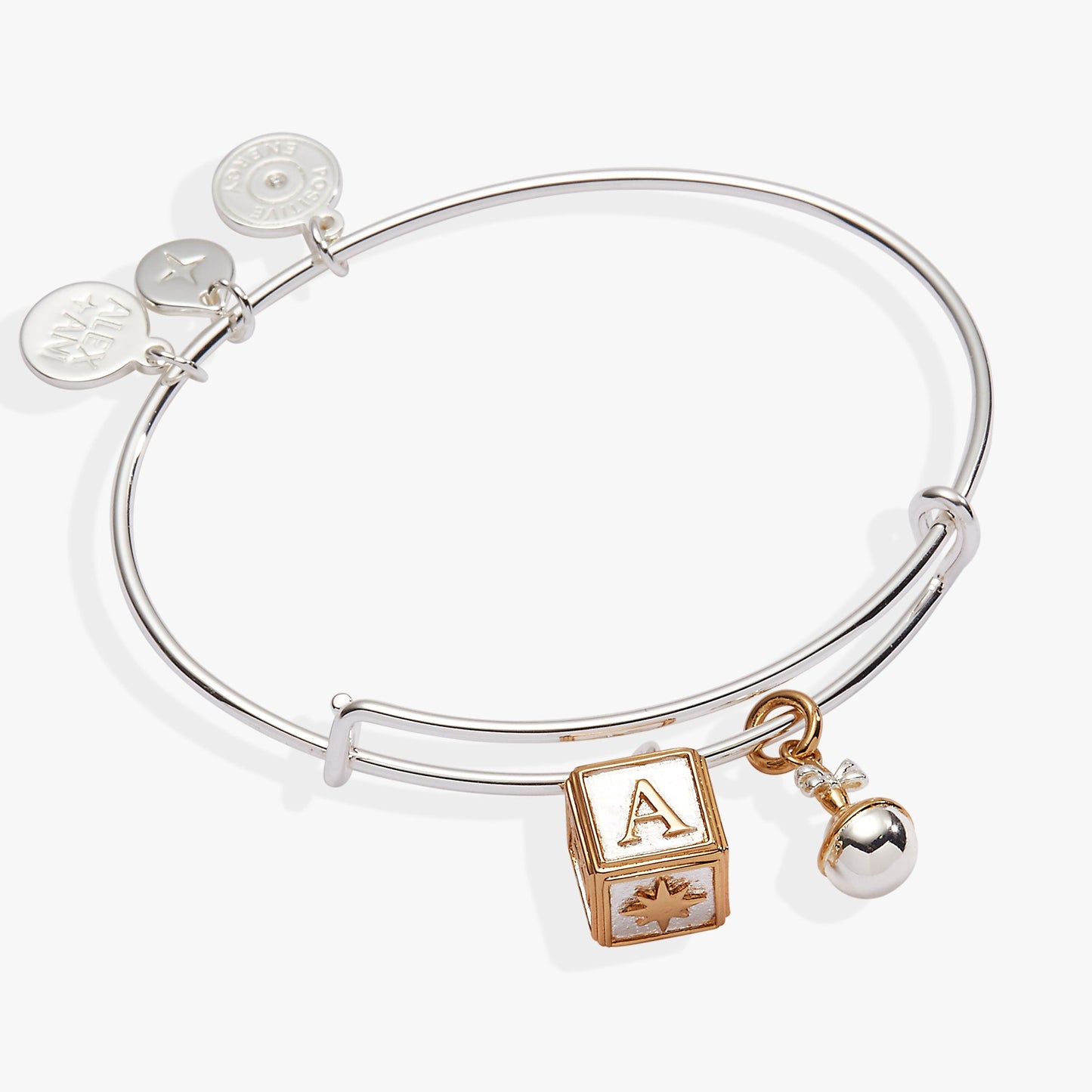 Baby Block and Rattle Bangle Two Tone