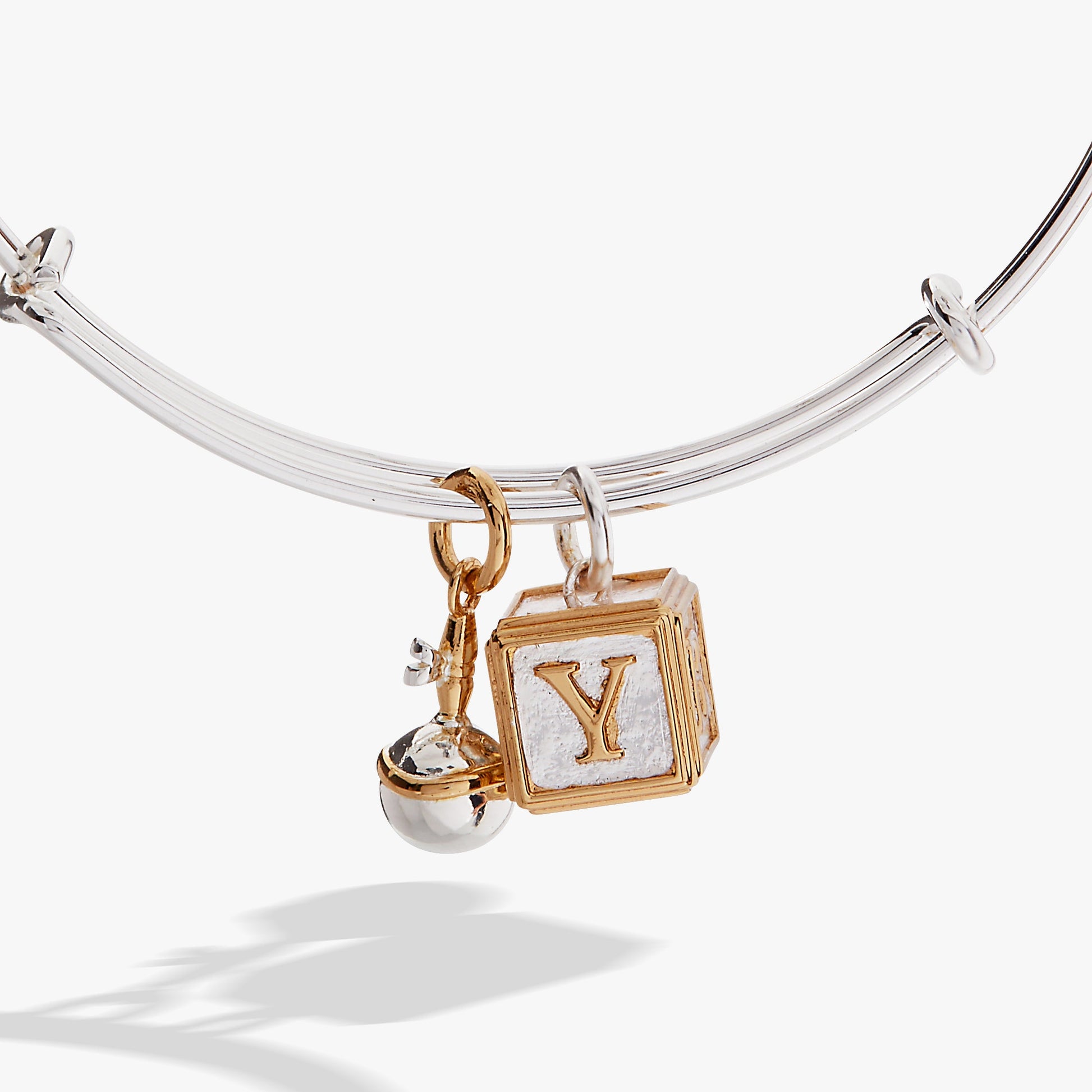 Baby Block and Rattle Bangle Two Tone